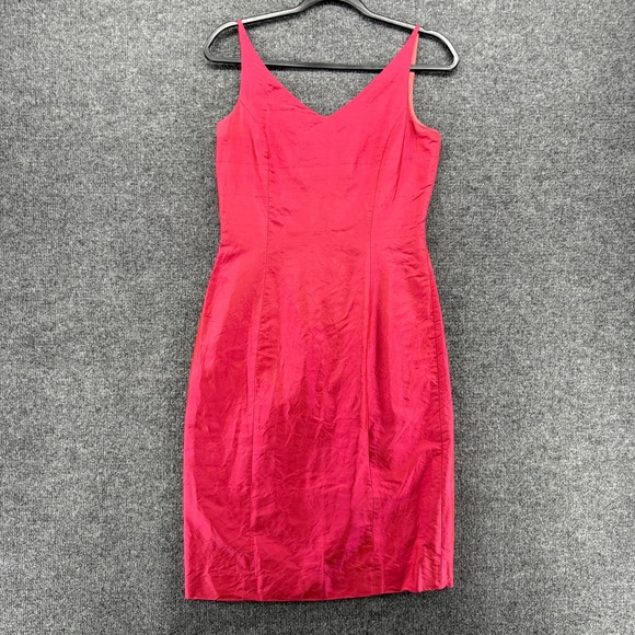 Ann Taylor Dresses & Skirts - Ann Taylor 100% Silk Dress Size 2 Pink V-Neck Sleeveless Sheath Cocktail Elegant
